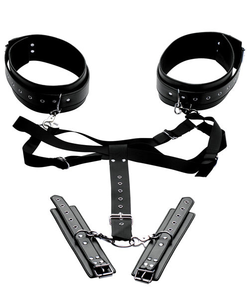Master Series Acquire Easy Access Thigh Harness w/Wrist Cuffs - Black by Xr LLC