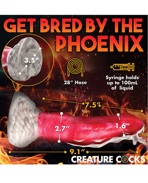 Creature Cocks Resurrector Phoenix Squirting Silicone Dildo - Red/White by Xr LLC
