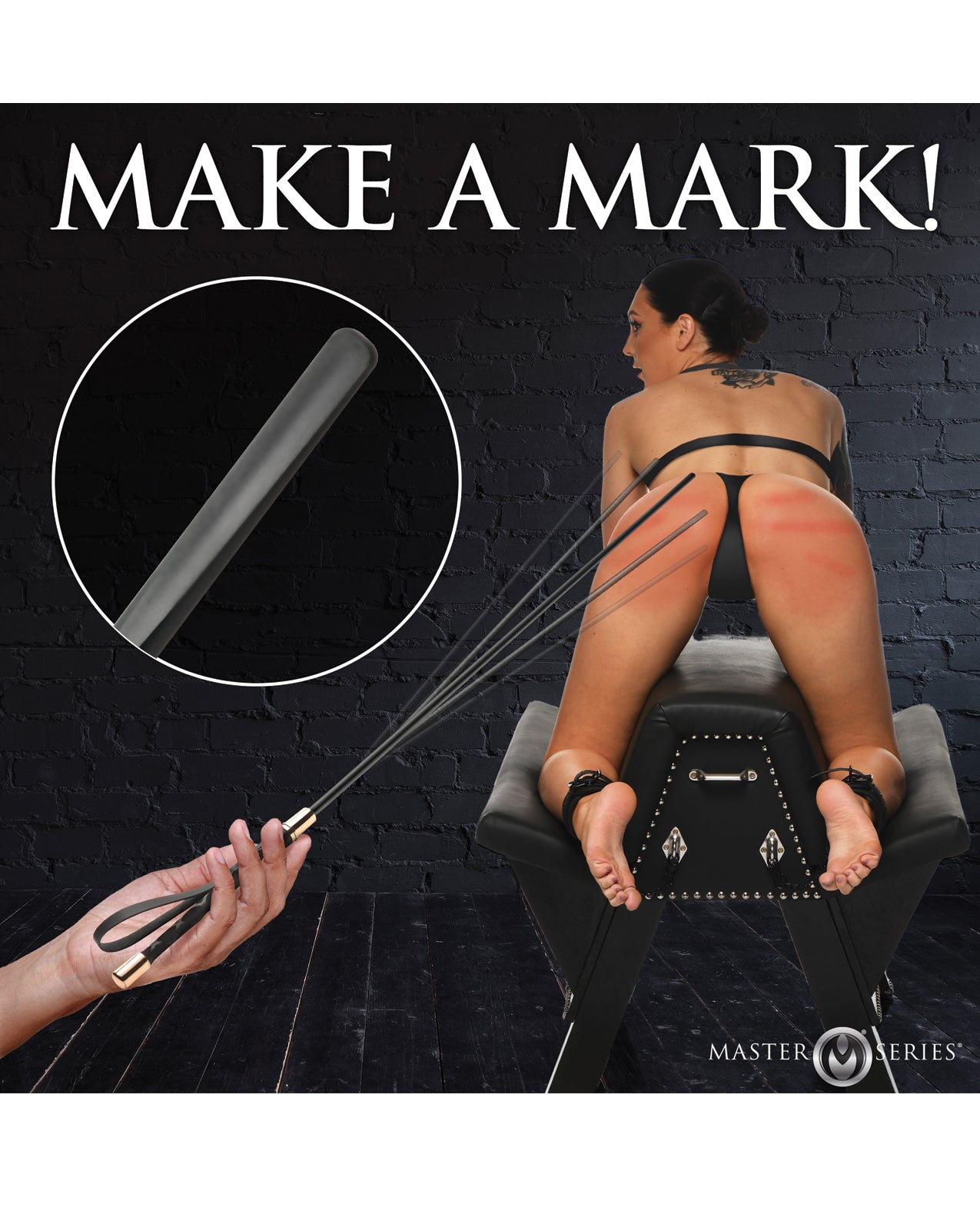 Master Series Sinful Impact Cane - Black/Gold by Xr LLC