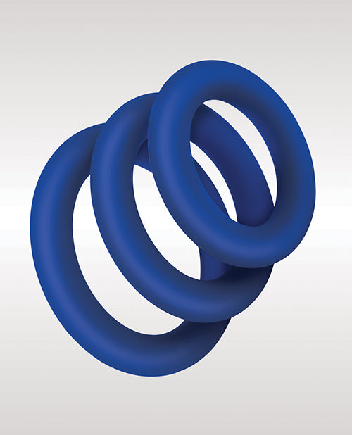 ZOLO Extra Thick Silicone Cock Rings - Blue Pack of 3 by Xgen