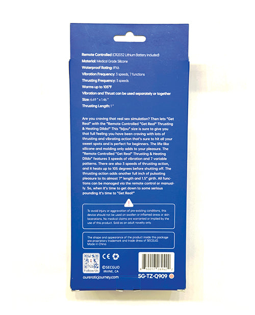 Thrillz Get Real Bijou Thrusting Dildo w/Remote