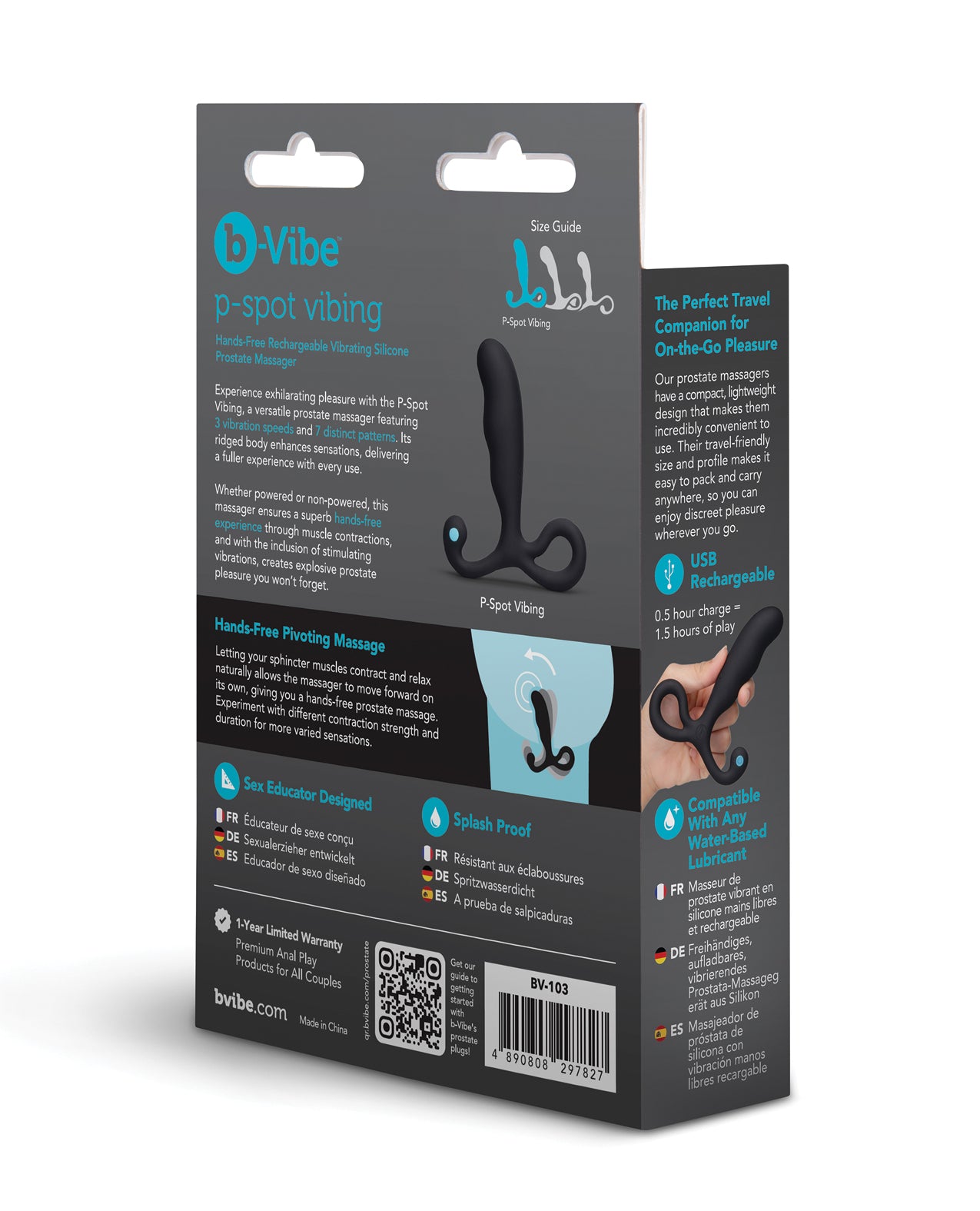 P-Spot Vibing Hands-Free Rechargeable Vibrating Silicone Prostate Massager