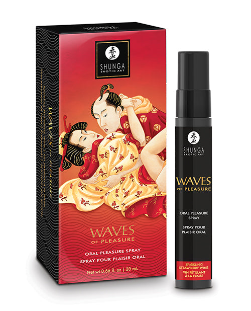 Shunga Waves of Pleasure Oral Pleasure Spray - .66 oz Sparkling Strawberry Wine by Shunga