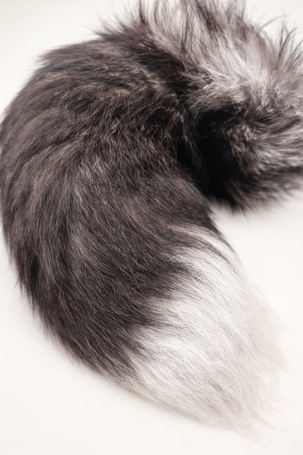 Real Super Fluffy Silver Fox Tail Butt Plug – Handmade 18” | Lisa’s Custom Leathercraft by Lisa's Custom Leathercraft & Repair