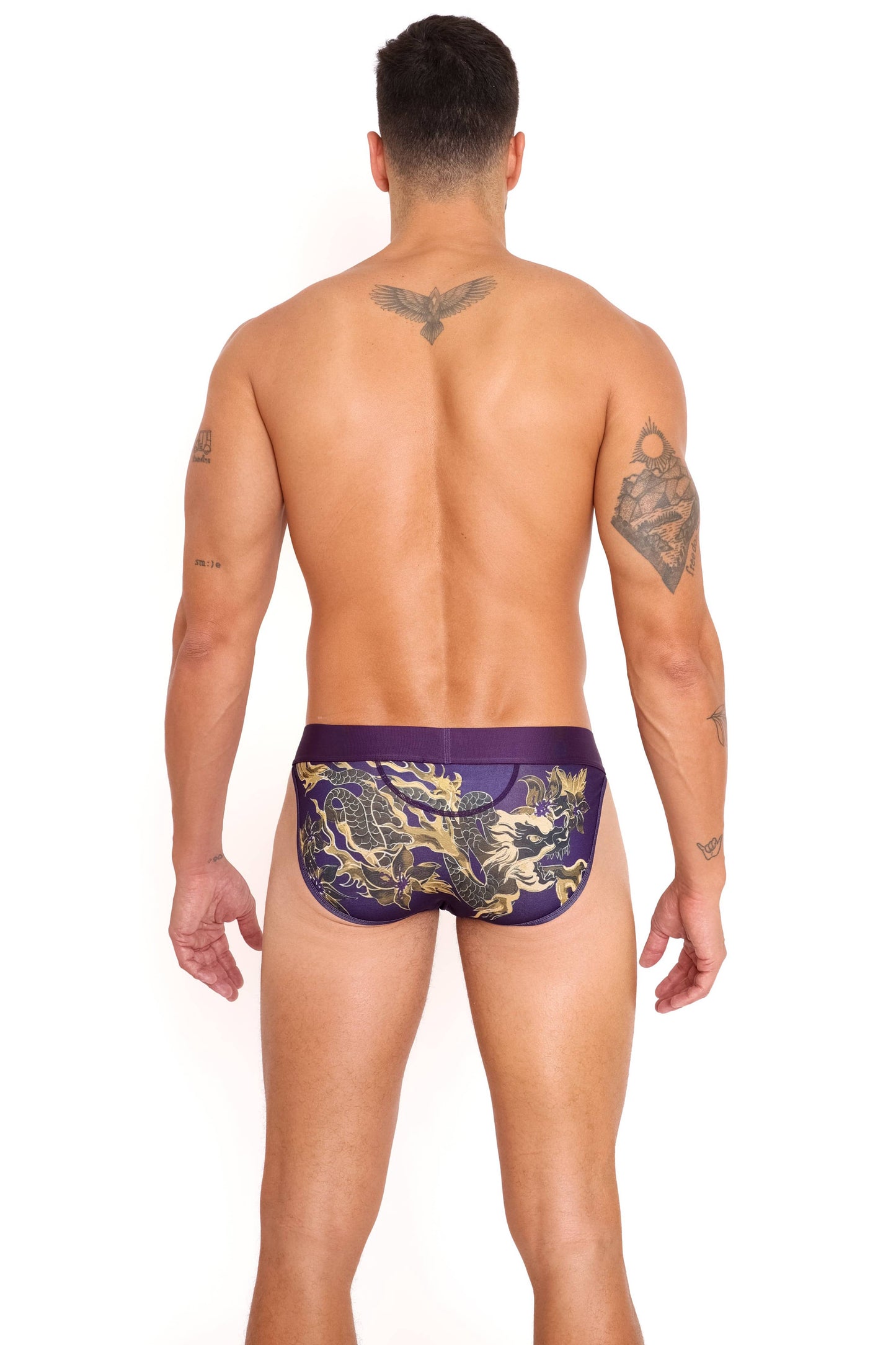 Fire Breathing Dragon Sport Brief Purple