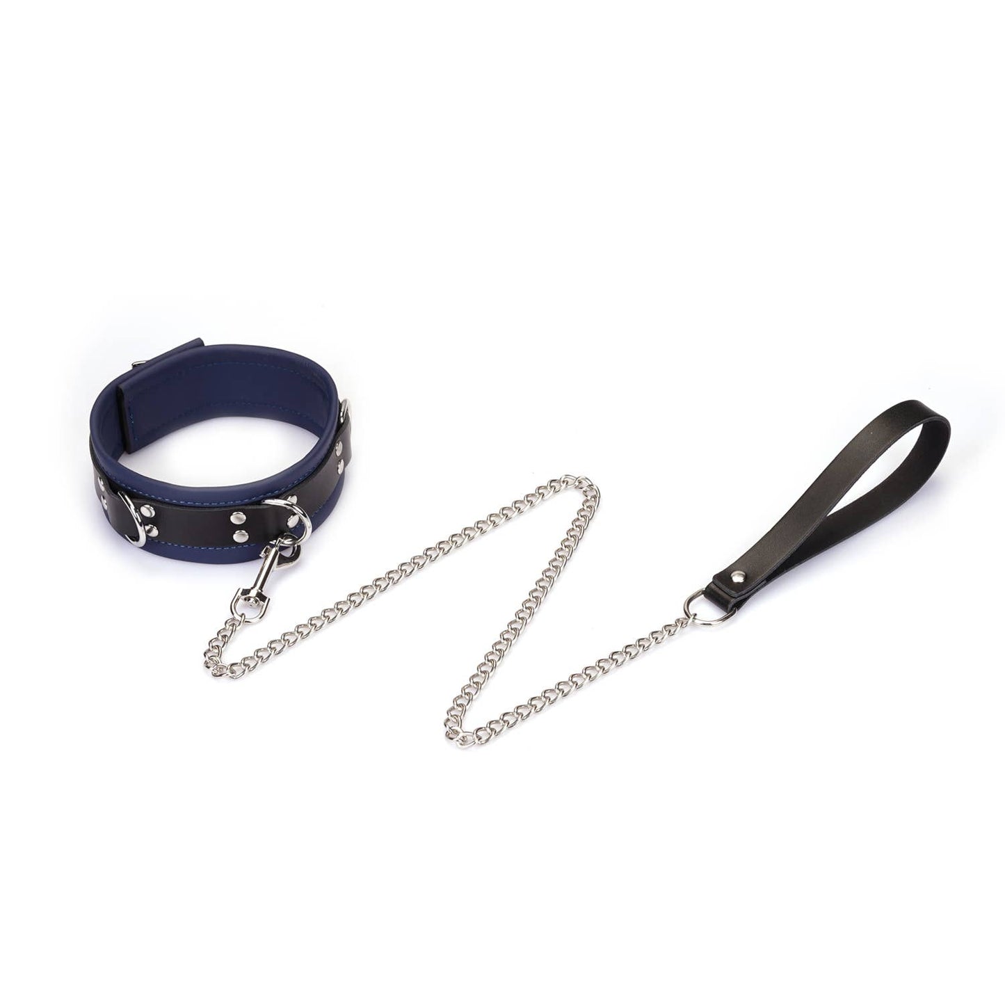 Liebe Seele- Dominion: Blue Leather Collar with Chain Leash