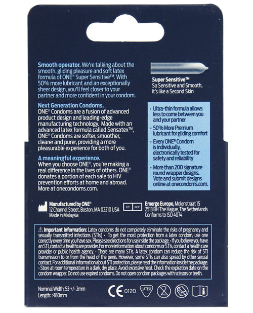 One Super Sensitive Condoms - Box of 3 by Eldorado Trading Company
