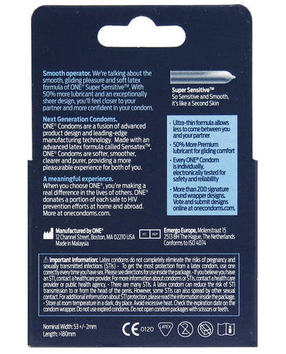 One Super Sensitive Condoms - Box of 3 by Eldorado Trading Company