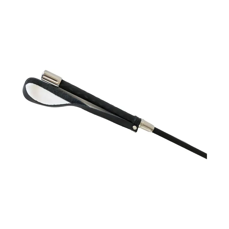 Liebe Seele- Black and Red Leather Flower Riding Crop by Liebe Seele