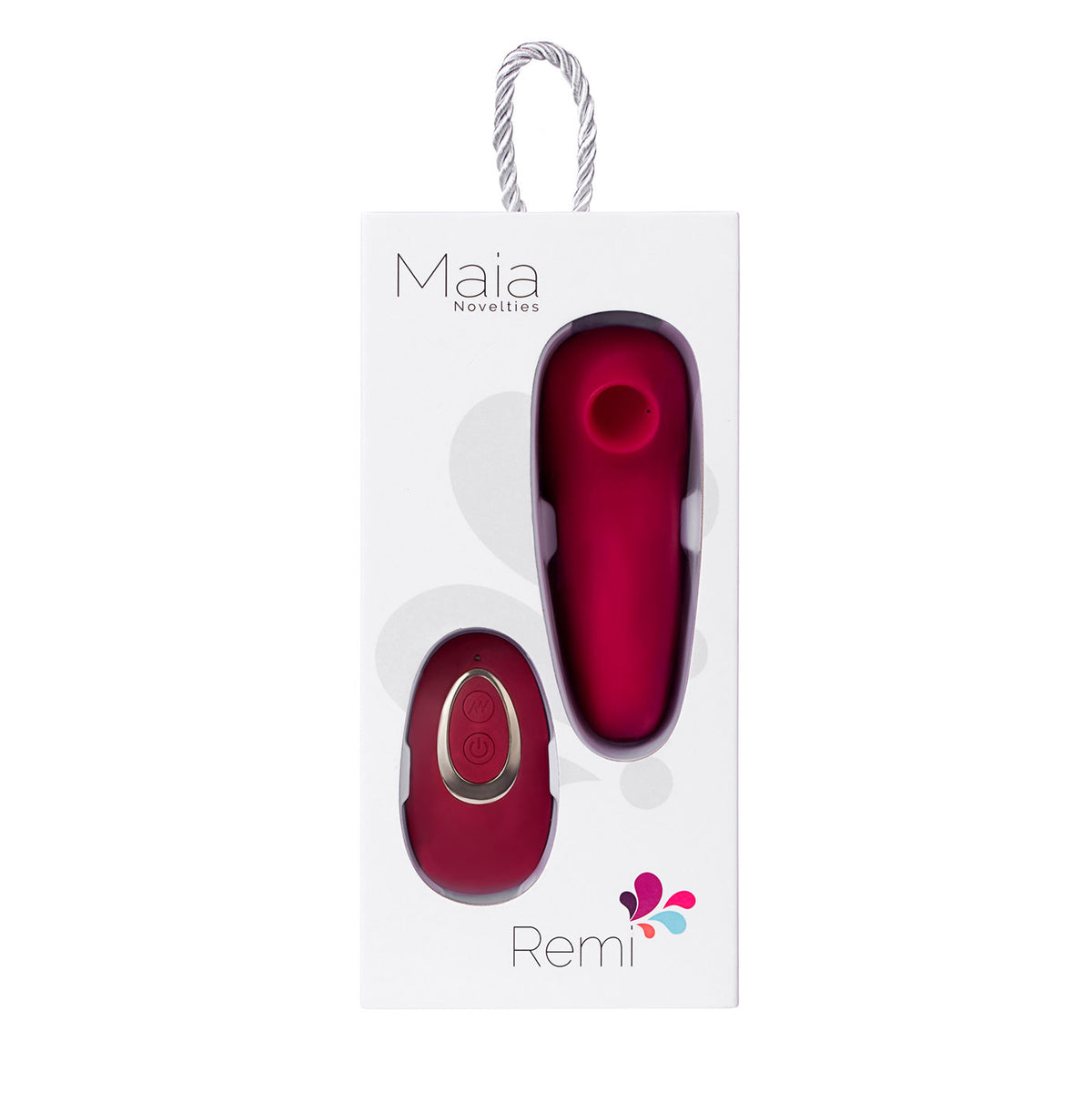 Remi 15-Function Rechargeable Remote Control Suction Panty Vibe - Red by Maia