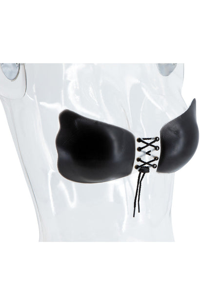 BWXW034BLK Silicone Tie Up Bra - Black