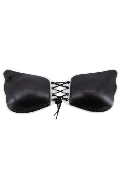 BWXW034BLK Silicone Tie Up Bra - Black