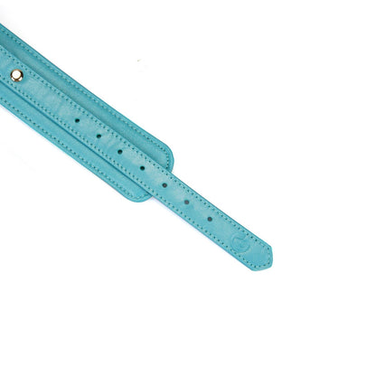 Liebe Seele- Blue Lamb leather Wrist Cuffs with Velvet Lining