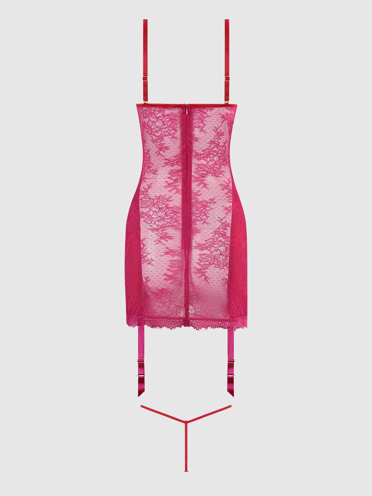 JOCELYN LACE & SATIN CHEMISE & G-STRING SET by House of Desire