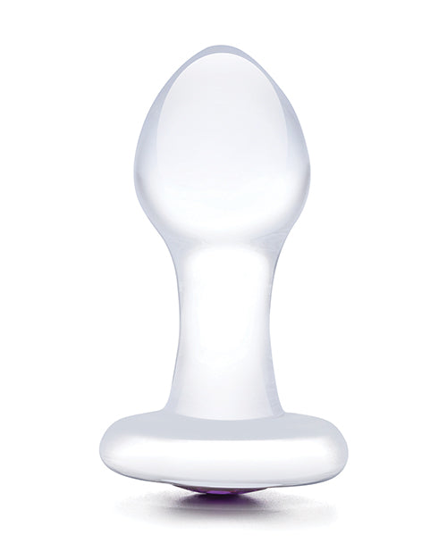 Glas 3.5" Bling Bling Glass Butt Plug - Clear by Electric Eel INC