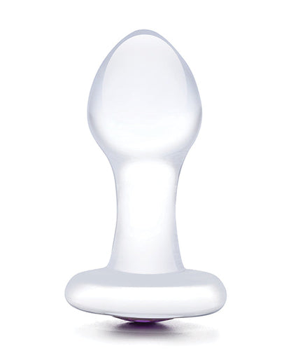 Glas 3.5" Bling Bling Glass Butt Plug - Clear by Electric Eel INC