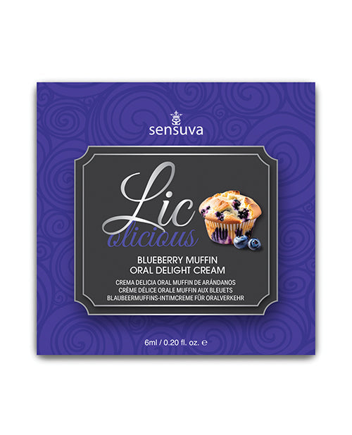 Lic O Licious Oral Delight Cream - 6ml Packet Blueberry Muffin by Sensuva Valencia Naturals