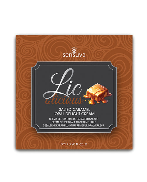 Lic O Licious Oral Delight Cream - 6ml Packet Salted Caramel by Sensuva Valencia Naturals