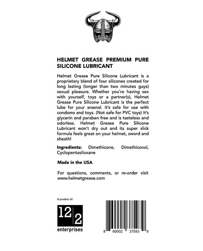 Helmet Grease Pure Silicone Lubricant - 8 oz Bottle by Dec-2 Enterprises INC