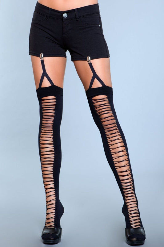 1929 Illusion Clip Garter Thigh Highs