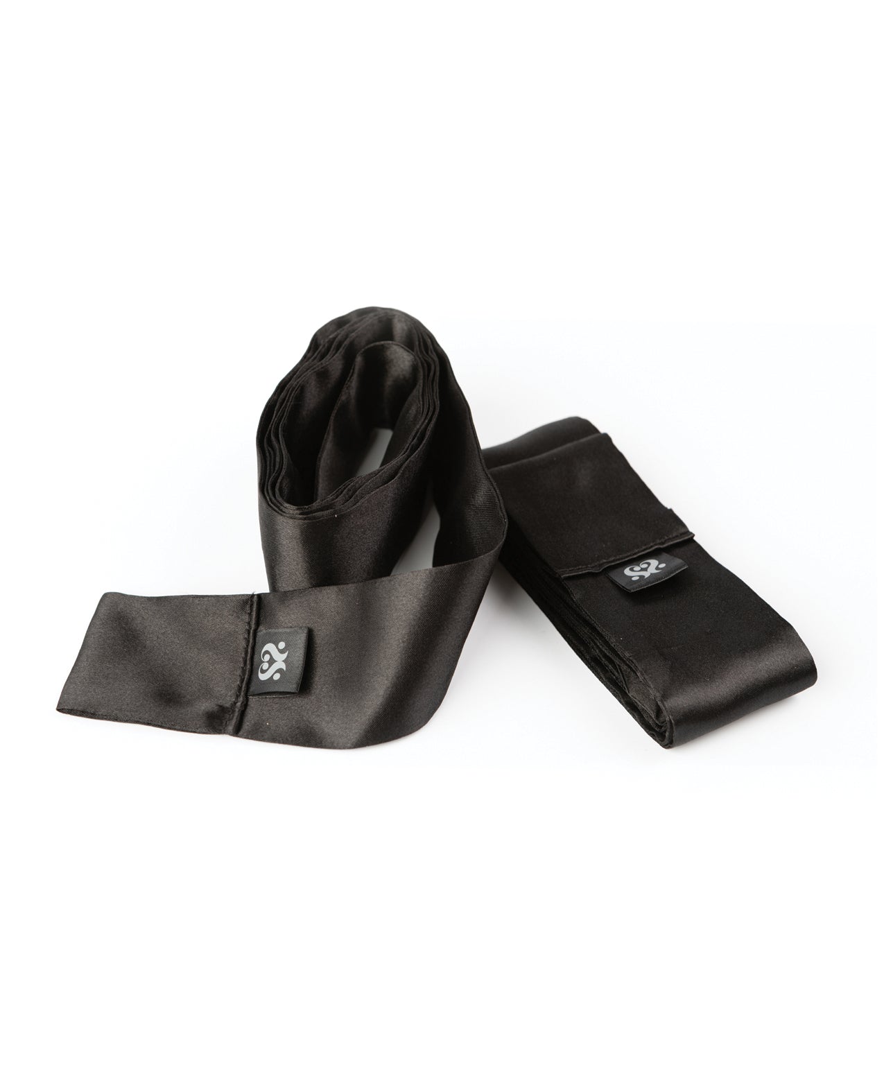 Sei Mio Nights in Tied Satin 2 X Silk Sash Restraints - Black by Creative conceptions