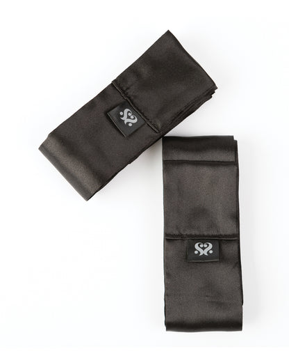 Sei Mio Nights in Tied Satin 2 X Silk Sash Restraints - Black by Creative conceptions