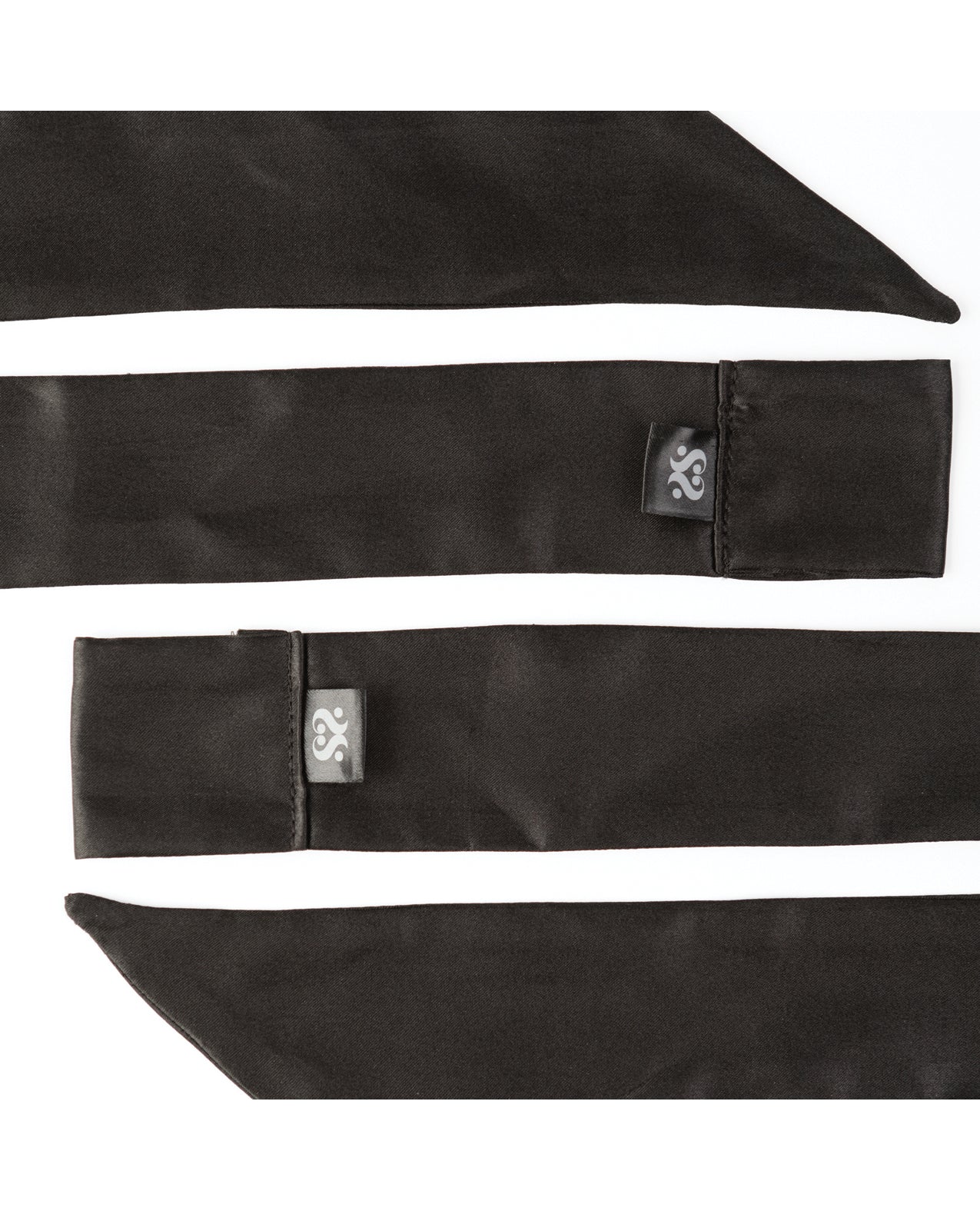 Sei Mio Nights in Tied Satin 2 X Silk Sash Restraints - Black by Creative conceptions