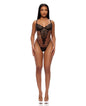 Animal Instincts Sheer Mesh and Lace Teddy - Animal LG by Forplay inc.