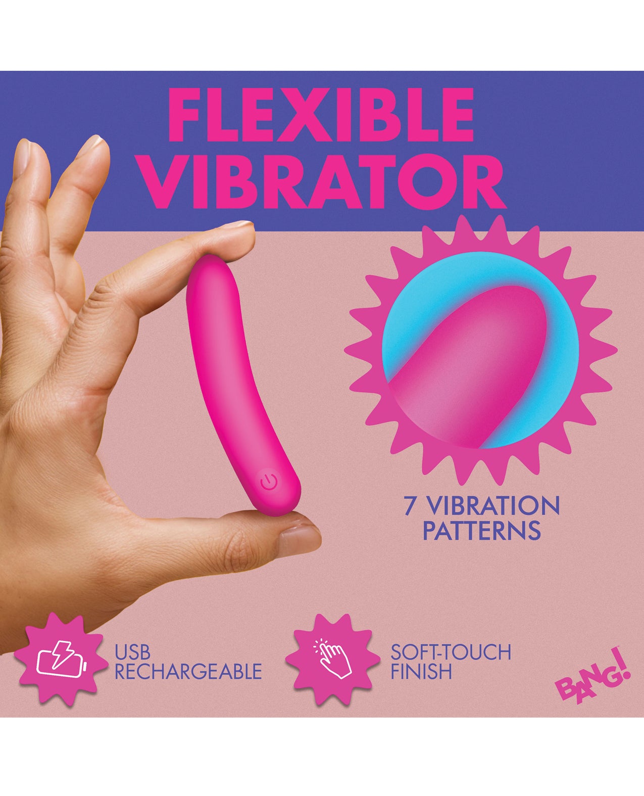 Bang! Tapered Flexible Silicone Bullet - Pink by Xr llc