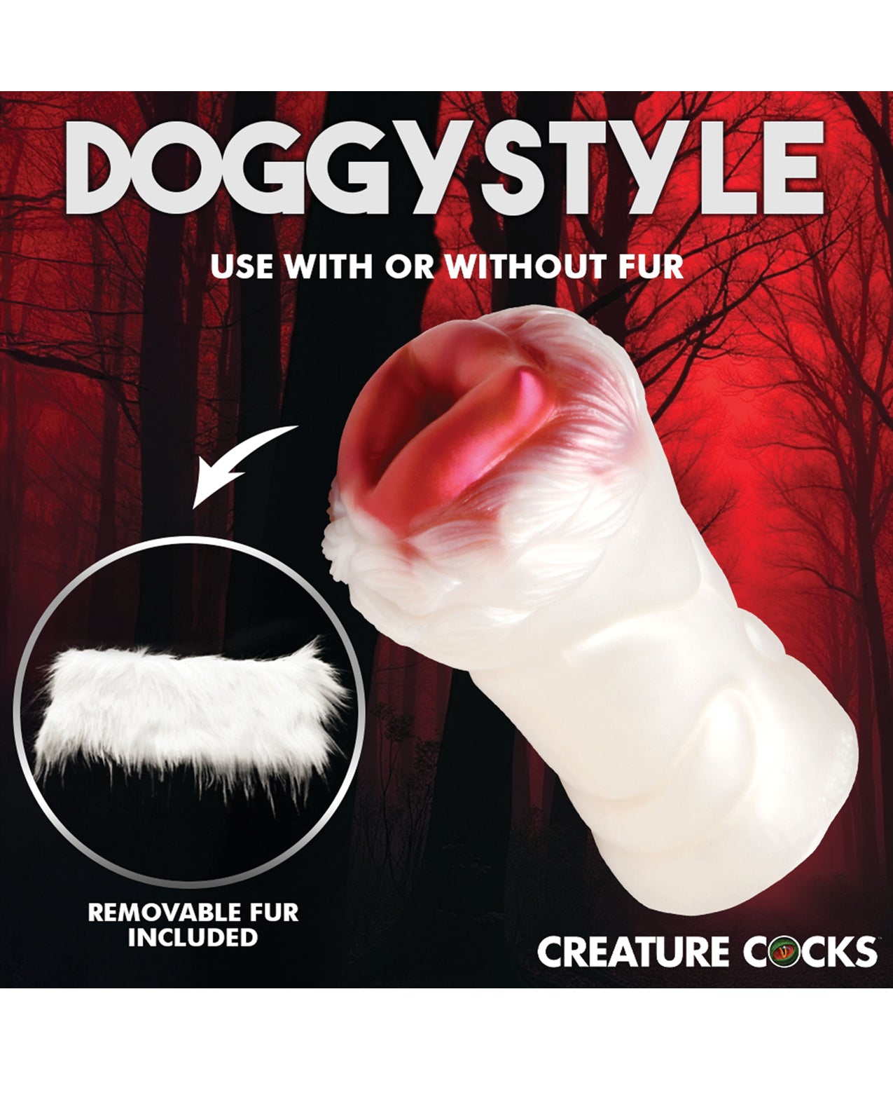 Creature Cocks Snow She-Wolf Silicone Stroker by Xr llc