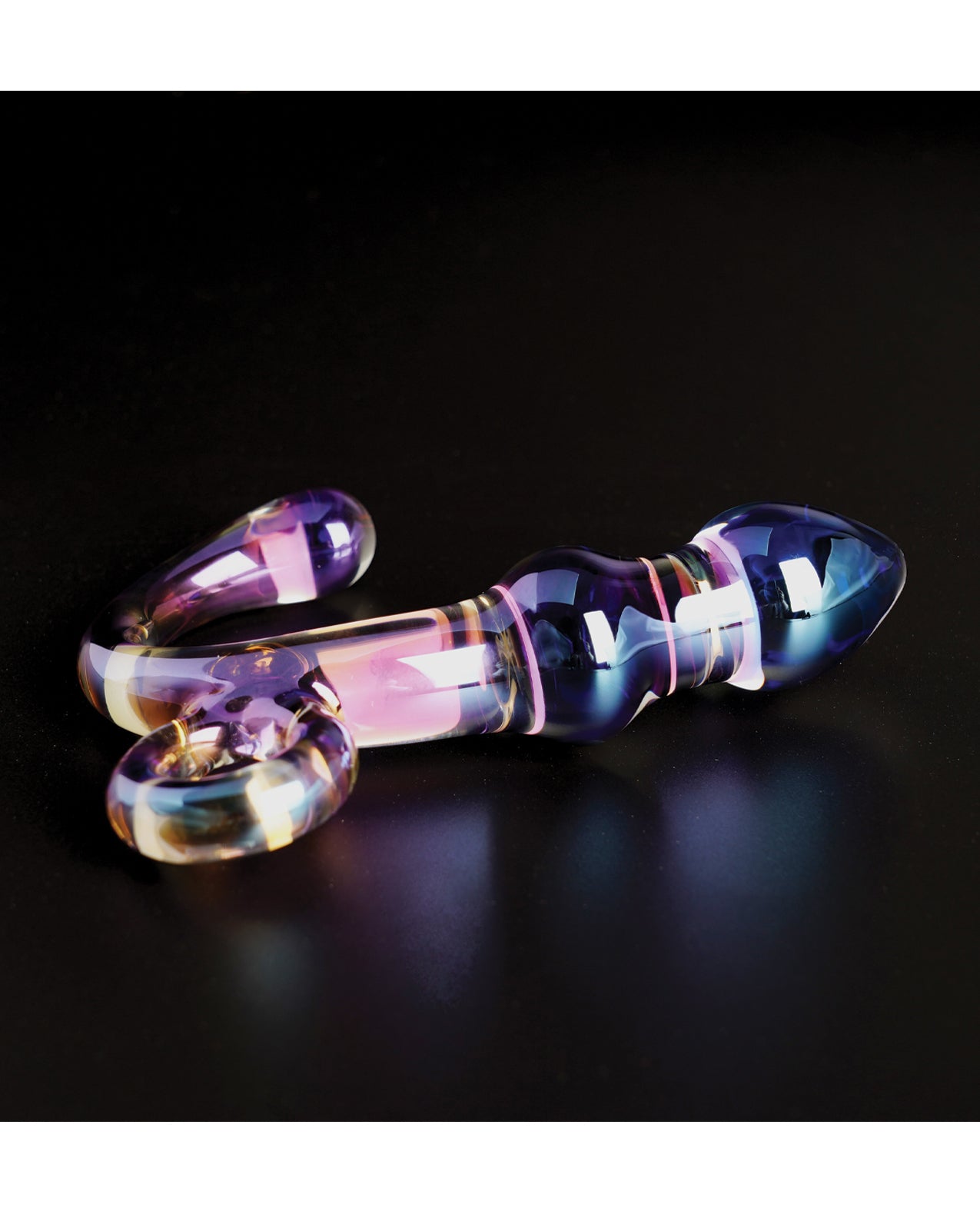 Cristal Orchid Pulse Glass Dildo w/Removable Bullet Vibe - Purple by Wsst group inc.