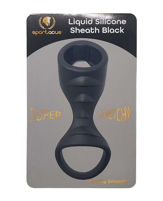 Spartacus Liquid Silicone Cock and Ball Sheath - Black by Spartacus