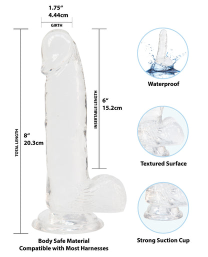 Crystal Addiction 8" Dong - Clear by B.m.s. enterprises