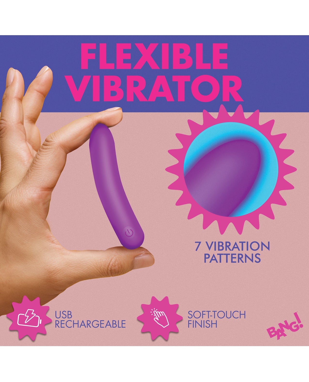 Bang! Tapered Flexible Silicone Bullet - Purple by Xr llc
