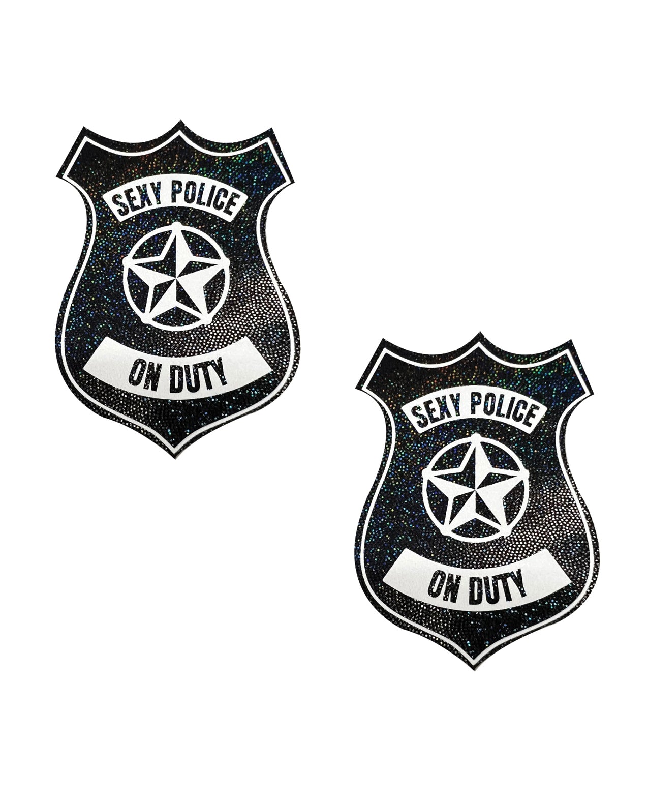 Neva Nude Sexy Police Badge Pasties - Black/White O/S by Neva nude