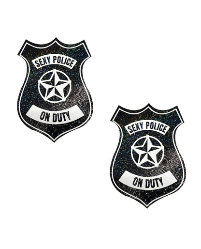 Neva Nude Sexy Police Badge Pasties - Black/White O/S by Neva nude