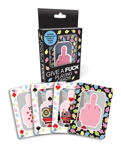 Give A Fuck Waterproof Playing Cards w/Plastic Case by Little genie productions llc