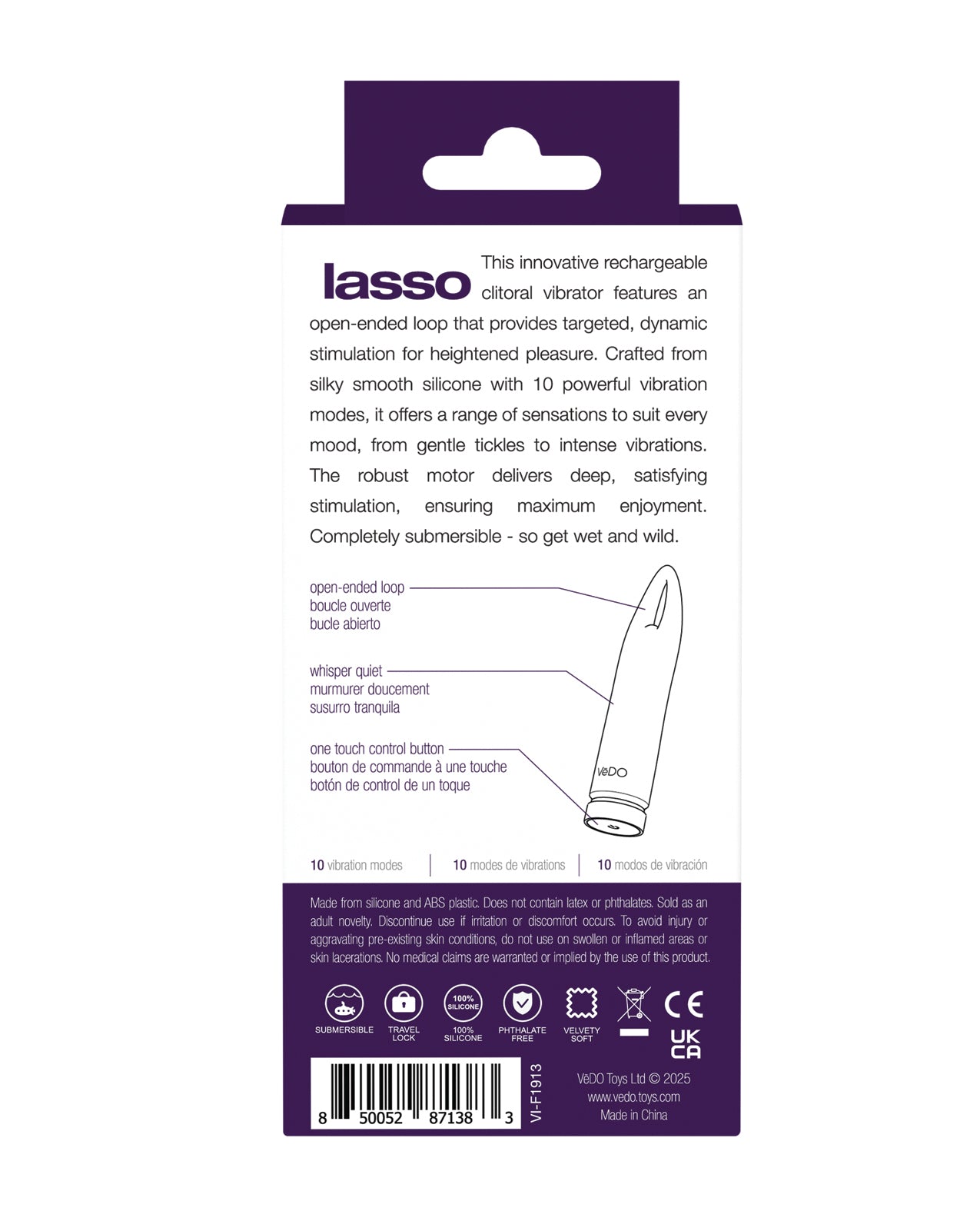 VeDO Lasso Rechargeable Bullet Vibe - Purple by Savvy co.