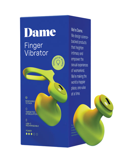Dame Fin 2.0 Finger Vibrator - Citrus by Mating components llc dba dame p
