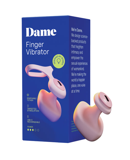 Dame Fin 2.0 Finger Vibrator - Quartz by Mating components llc dba dame p