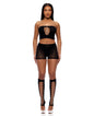 Cross Your Mind Tube Top w/Boy Short Set - Black QN by Forplay inc.