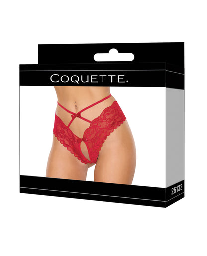 Lace Hipster Panty w/Bow Detail - Red MD by Coquette international
