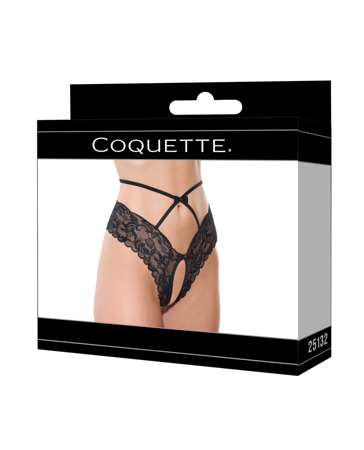 Lace Hipster Panty w/Bow Detail - Black XL by Coquette international