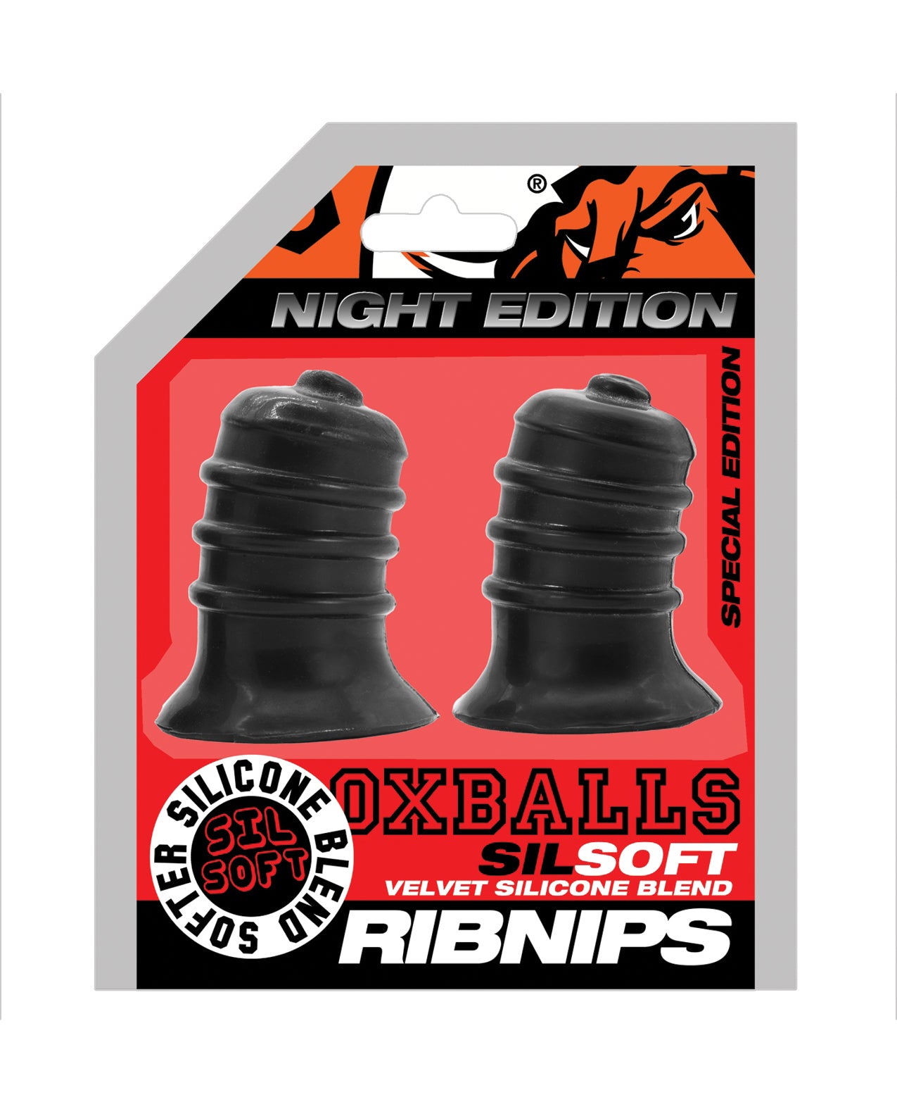 Oxballs Ribnibs Curved Springy-Ribbed Nip Suckers - Special Edition Night by Blue ox designs llc dba oxballs