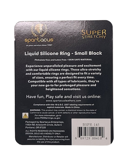Spartacus Liquid Silicone Cock Ring Small - Black by Spartacus