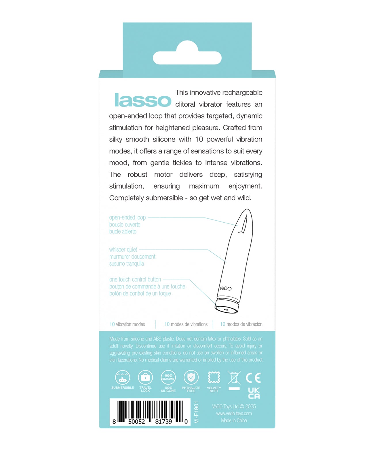 VeDO Lasso Rechargeable Bullet Vibe - Turquoise by Savvy co.