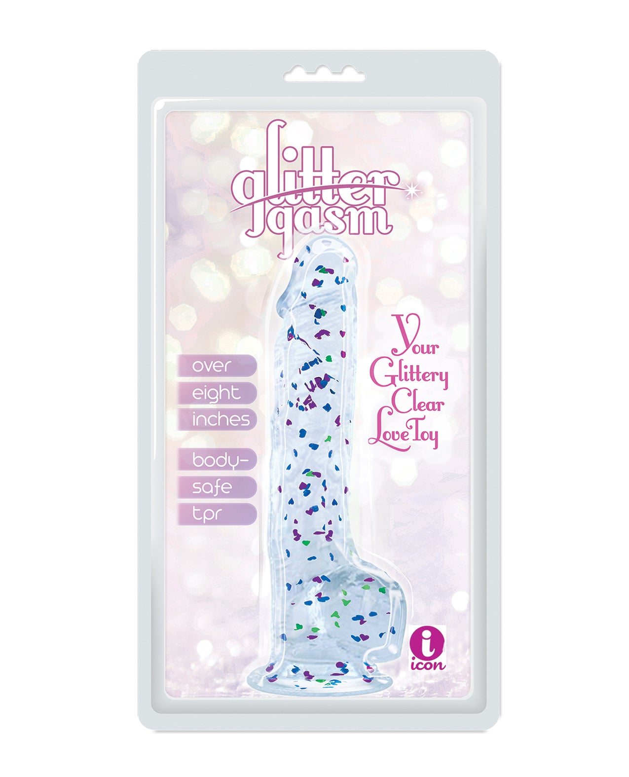 Glittergasm 8.5" Ballsy Dildo - Blue/Purple/Violet by Icon brands inc
