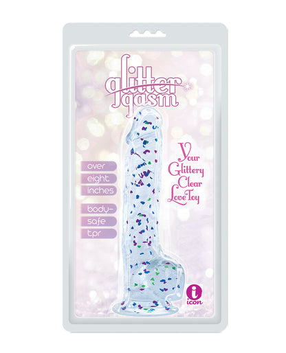 Glittergasm 8.5" Ballsy Dildo - Blue/Purple/Violet by Icon brands inc