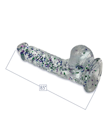 Glittergasm 8.5" Ballsy Dildo - Blue/Purple/Violet by Icon brands inc