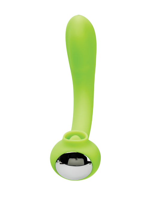 Space Lunar Licker Bendable Clitoral & G-Spot Vibe - Neon Green by Wsst group inc.